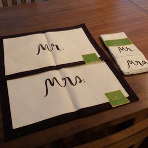 kate spade Other - Kate Spade Mr. And Mrs. place mat and napkins kate spade Other - Kate Spade Mr. And Mrs. place mat and napkins